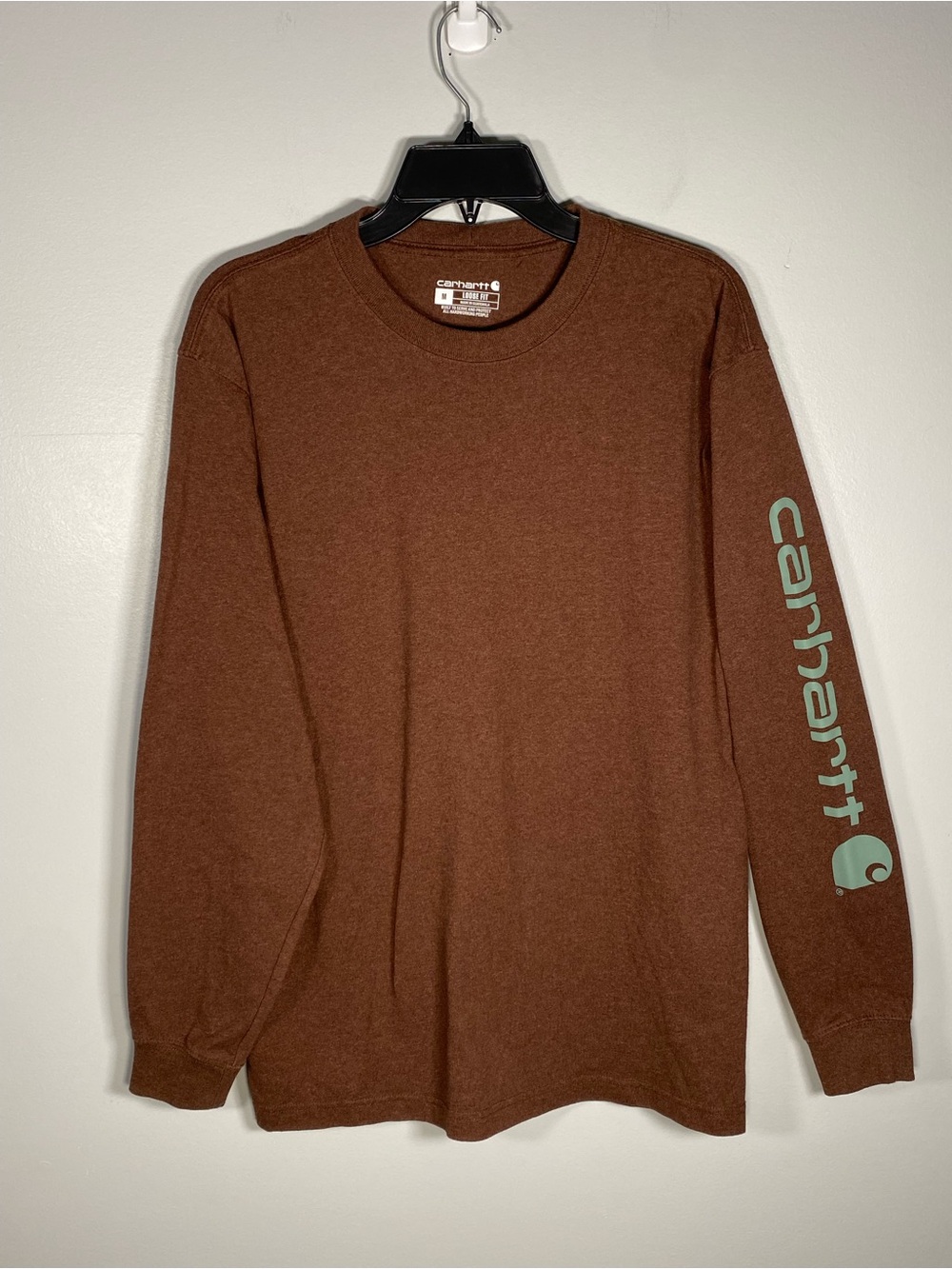 Carhartt Men’s Chestnut Brown Long-Sleeve Logo Tee